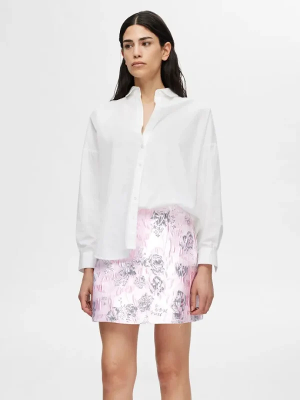 Nederdele>SELECTED BLOMSTRET JACQUARD MININEDERDEL Pink