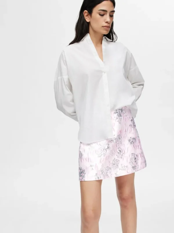 Nederdele>SELECTED BLOMSTRET JACQUARD MININEDERDEL Pink