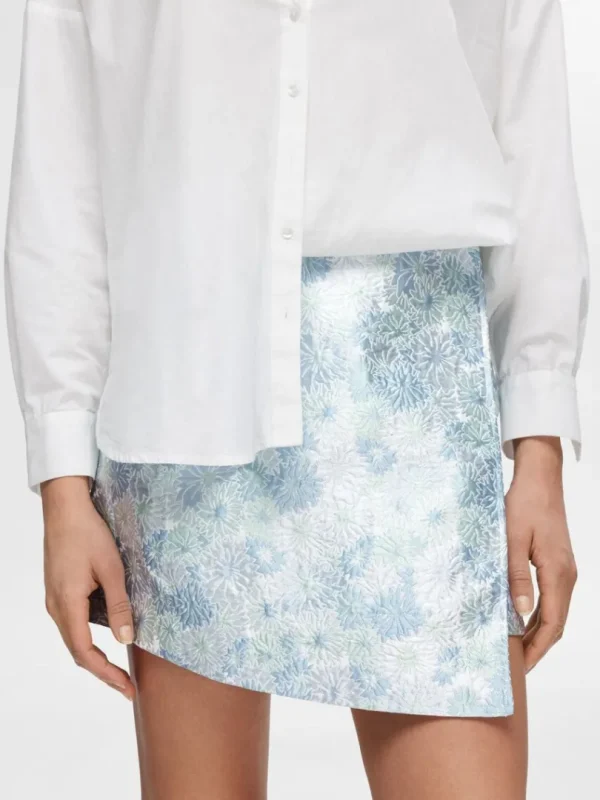 Nederdele>SELECTED BLOMSTRET JACQUARD MININEDERDEL Blue