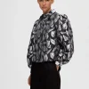 Skjorter | Toppe Og Bluser>SELECTED BLOMSTRET JACQUARD SKJORTE Silver