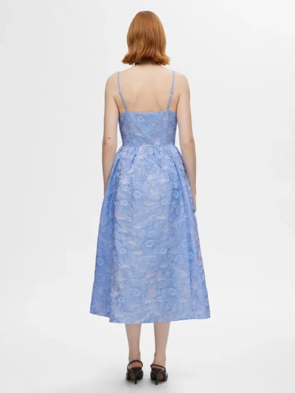 Kjoler>SELECTED BLOMSTRET MIDIKJOLE Blue