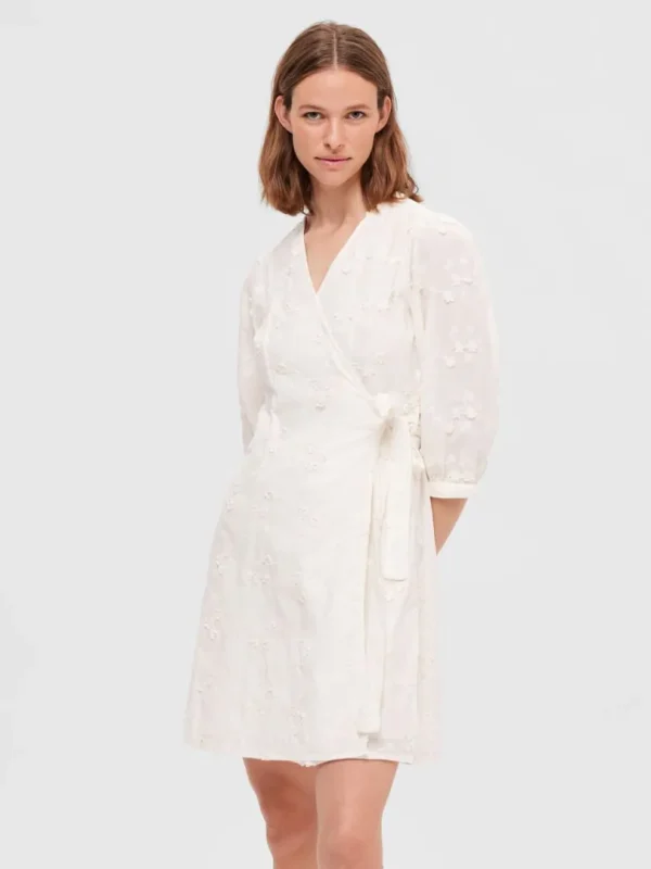 Kjoler>SELECTED BLOMSTRET SLÅ OM KJOLE White