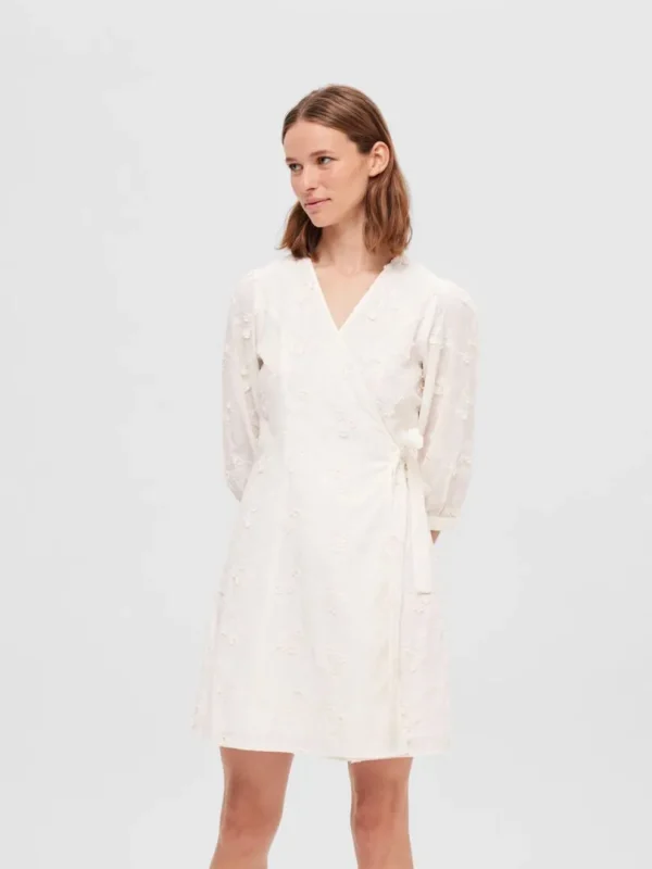 Kjoler>SELECTED BLOMSTRET SLÅ OM KJOLE White