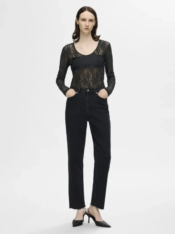 Toppe Og Bluser>SELECTED BLONDE BODYSTOCKING Black