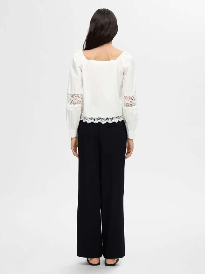 blonde_langrmet_bluse_4.webp Toppe Og Bluser>SELECTED BLONDE LANGÆRMET BLUSE White