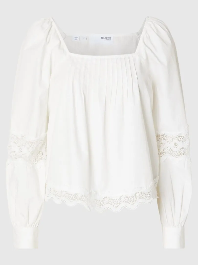 blonde_langrmet_bluse_5.webp Toppe Og Bluser>SELECTED BLONDE LANGÆRMET BLUSE White