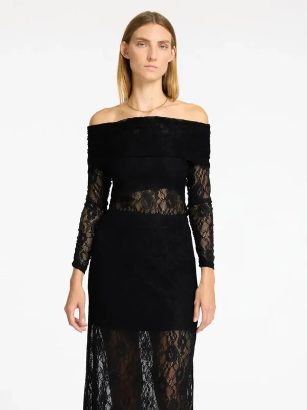 Toppe Og Bluser>SELECTED BLONDE OFF-SHOULDER TOP Black
