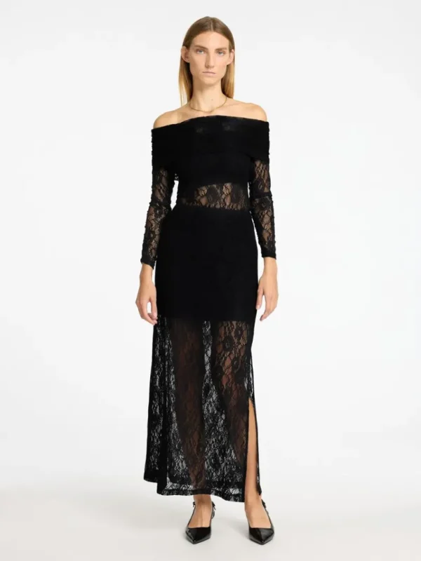 Toppe Og Bluser>SELECTED BLONDE OFF-SHOULDER TOP Black