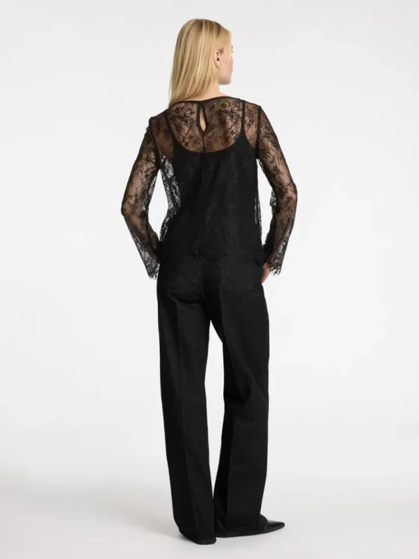 Toppe Og Bluser>SELECTED BLONDE TOP MED LANGE ÆRMER Black