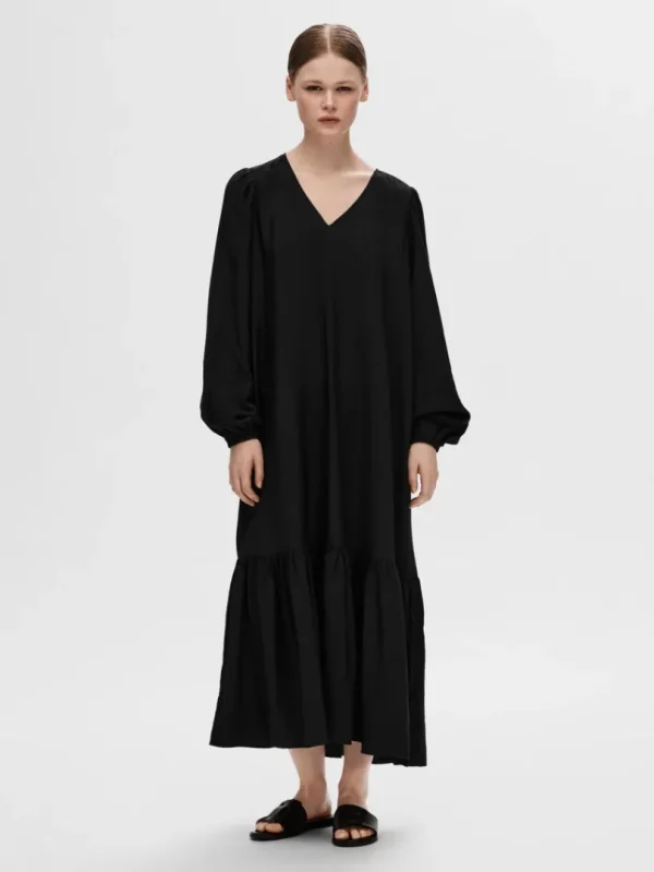 Kjoler>SELECTED BÆLTE- MAXIKJOLE Black