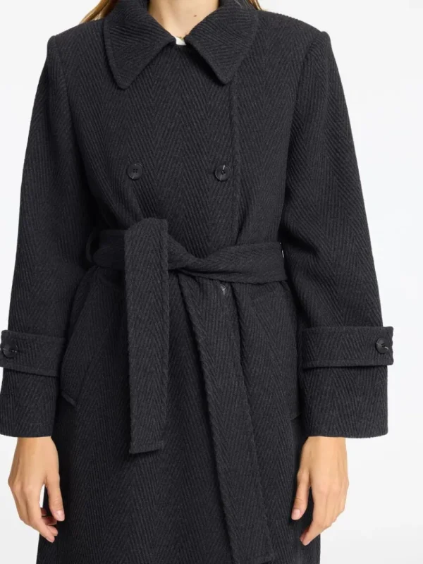 Overtøj>SELECTED BÆLTE- TRENCHCOAT Grey