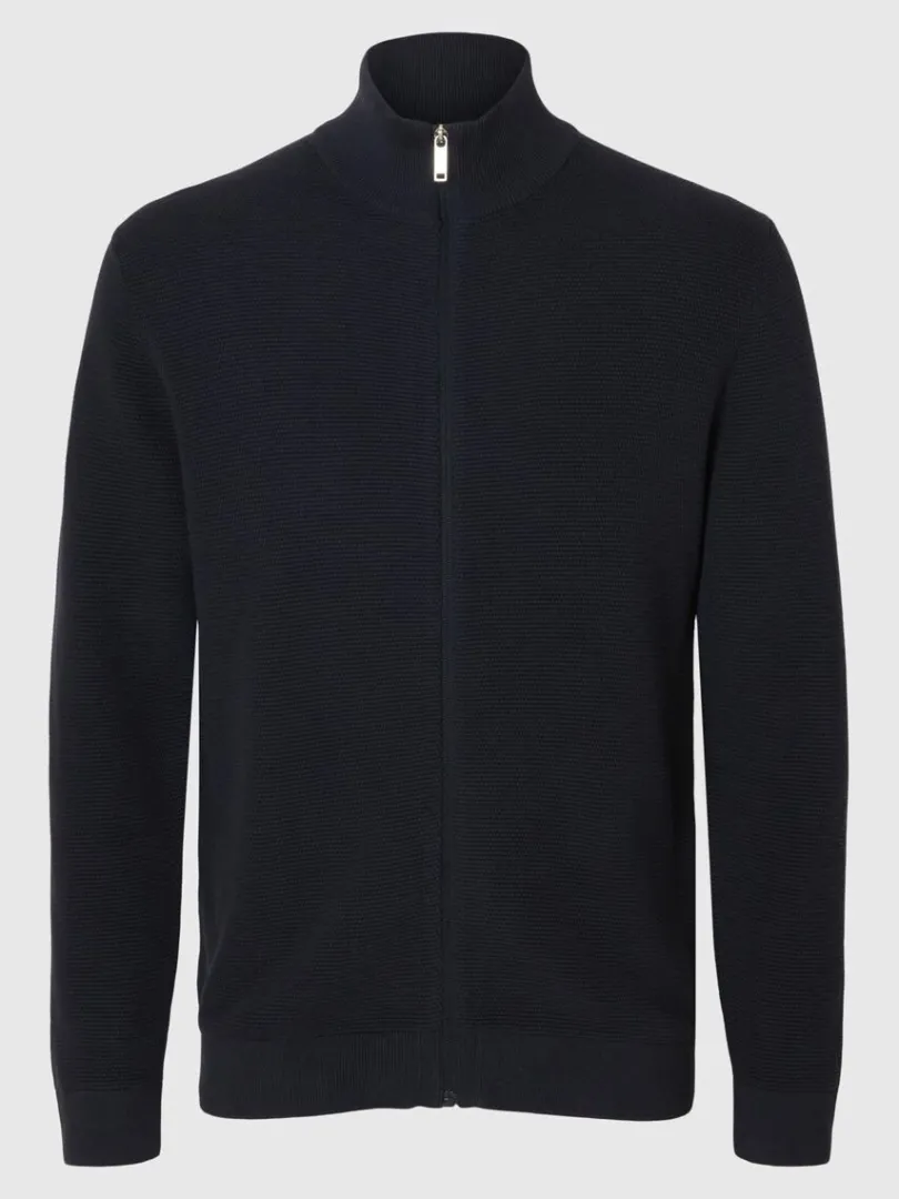 bomuld_cardigan_med_lynl_4-1.webp Overtøj | Strik>SELECTED 100% BOMULD CARDIGAN MED LYNLÅS Blue