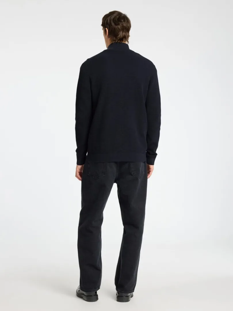 bomuld_cardigan_med_lynl_5.webp Overtøj | Strik>SELECTED 100% BOMULD CARDIGAN MED LYNLÅS Blue