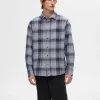 Skjorter>SELECTED 100% BOMULD FLANNEL-SKJORTE Blue