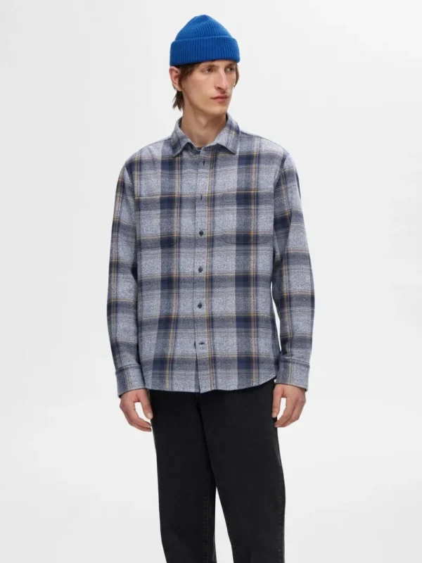 Skjorter>SELECTED 100% BOMULD FLANNEL-SKJORTE Blue