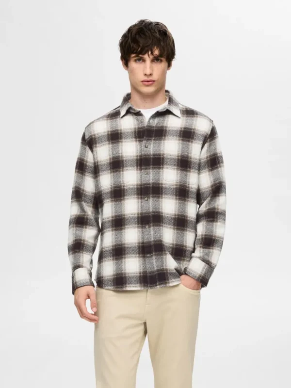 Skjorter>SELECTED 100% BOMULD FLANNEL-SKJORTE Brown