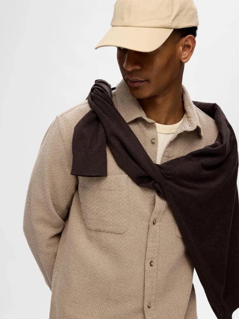 bomuld_flannelskjorte_3-3.webp Skjorter>SELECTED 100% BOMULD FLANNEL-SKJORTE Beige