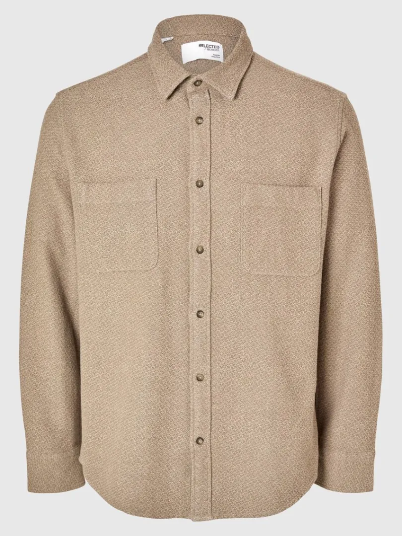 bomuld_flannelskjorte_4-3.webp Skjorter>SELECTED 100% BOMULD FLANNEL-SKJORTE Beige