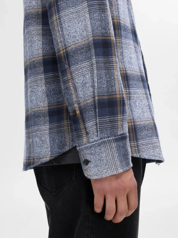 Skjorter>SELECTED 100% BOMULD FLANNEL-SKJORTE Blue