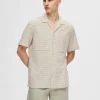 Skjorter>SELECTED BOMULD KORTÆRMET SKJORTE Beige