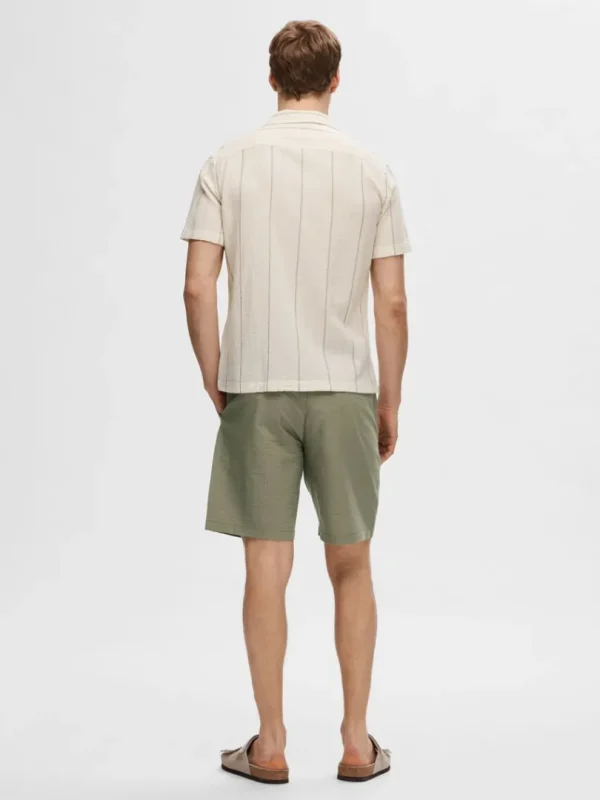 Skjorter>SELECTED BOMULD KORTÆRMET SKJORTE Beige