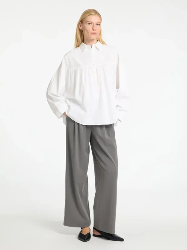 Skjorter>SELECTED 100% BOMULD LANGÆRMET BLUSE White