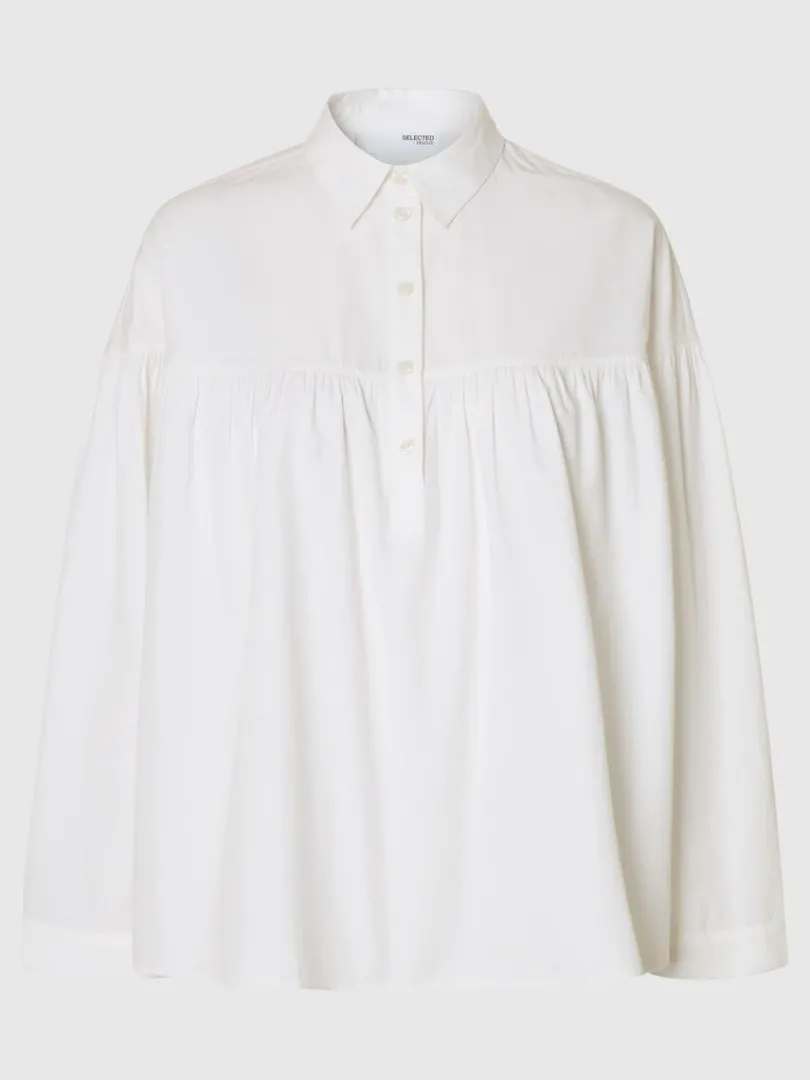 bomuld_langrmet_bluse_5-1.webp Skjorter>SELECTED 100% BOMULD LANGÆRMET BLUSE White