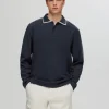 Poloer>SELECTED 100% BOMULD LANGÆRMET POLO Blue