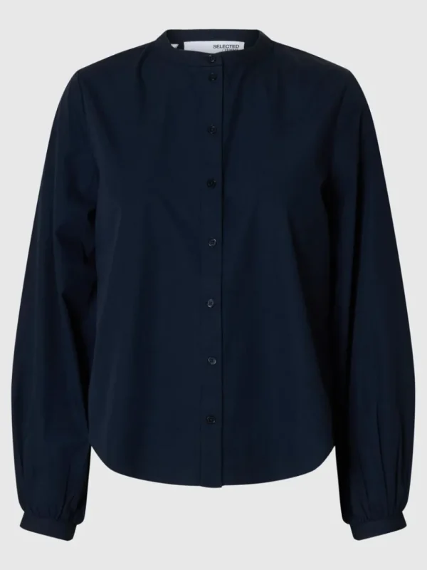 Skjorter>SELECTED 100% BOMULD LANGÆRMET SKJORTE Blue