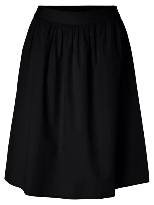 Nederdele>SELECTED BOMULD MIDINEDERDEL Black