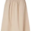 Nederdele>SELECTED BOMULD MIDINEDERDEL Beige