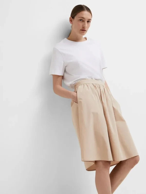 Nederdele>SELECTED BOMULD MIDINEDERDEL Beige
