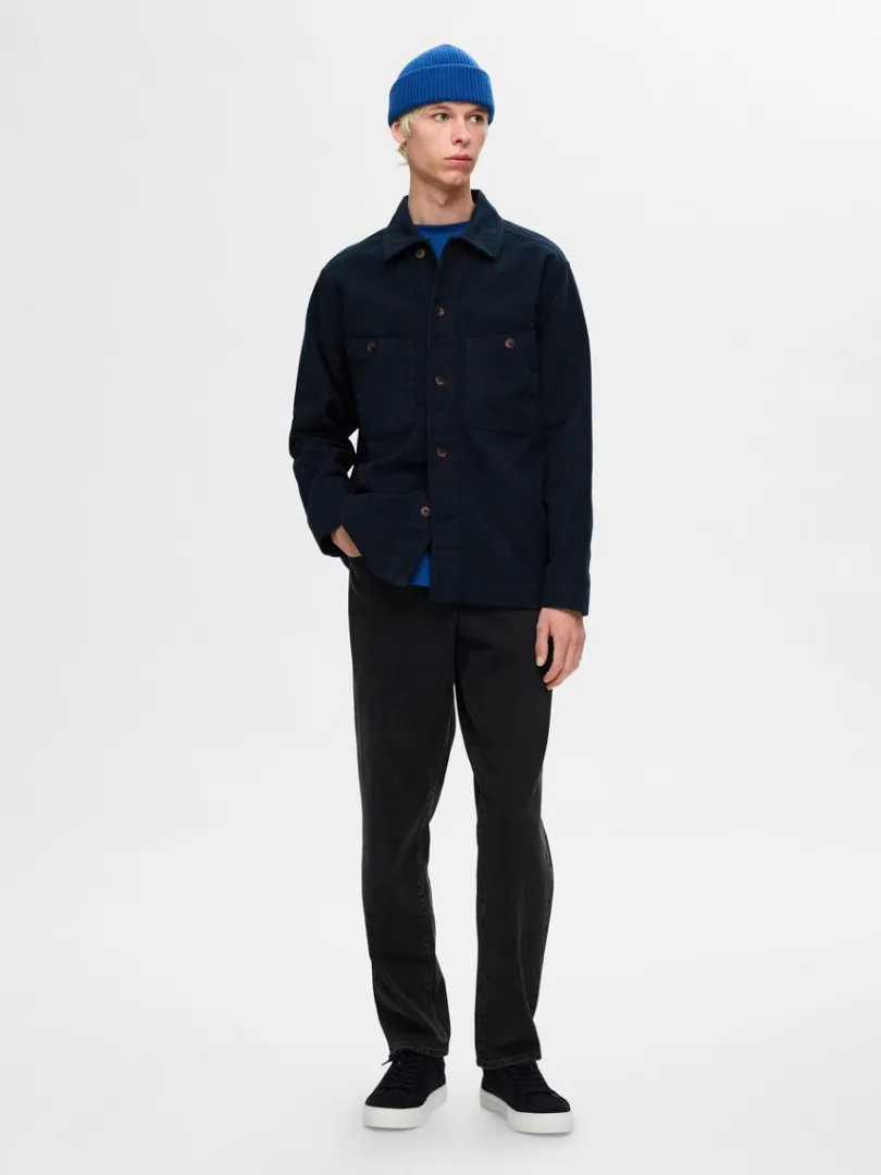 bomuld_overshirt_2-1.webp Overtøj | Skjorter>SELECTED 100% BOMULD OVERSHIRT Blue