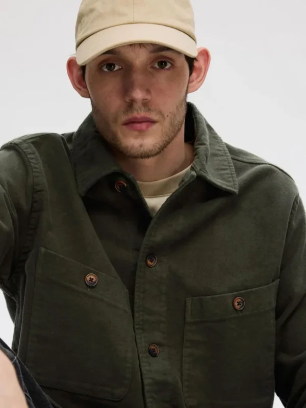Overtøj | Skjorter>SELECTED 100% BOMULD OVERSHIRT Green