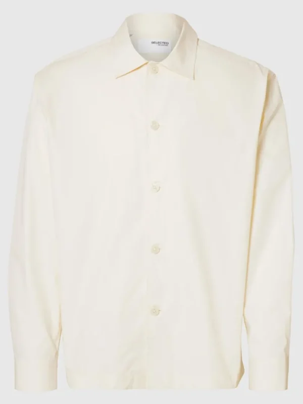 Overtøj | Skjorter>SELECTED 100% BOMULD OVERSHIRT Beige