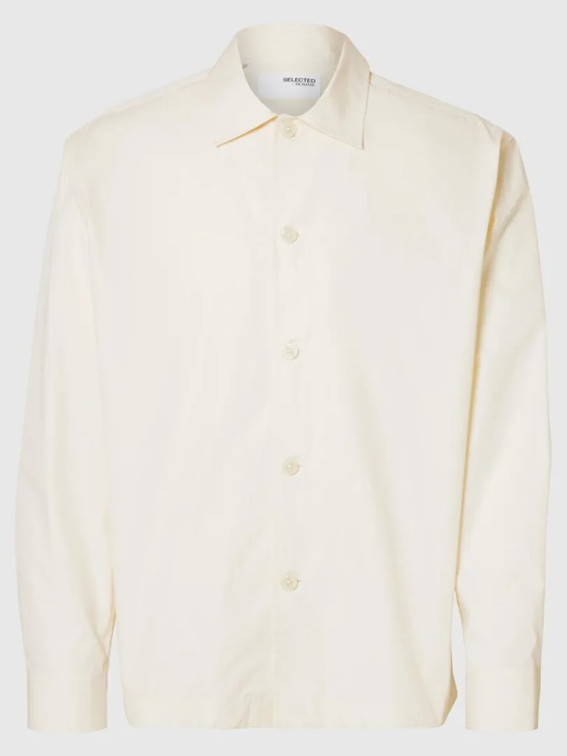 bomuld_overshirt_4-3.webp Overtøj | Skjorter>SELECTED 100% BOMULD OVERSHIRT Beige