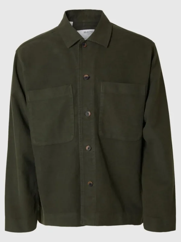 Overtøj | Skjorter>SELECTED 100% BOMULD OVERSHIRT Green