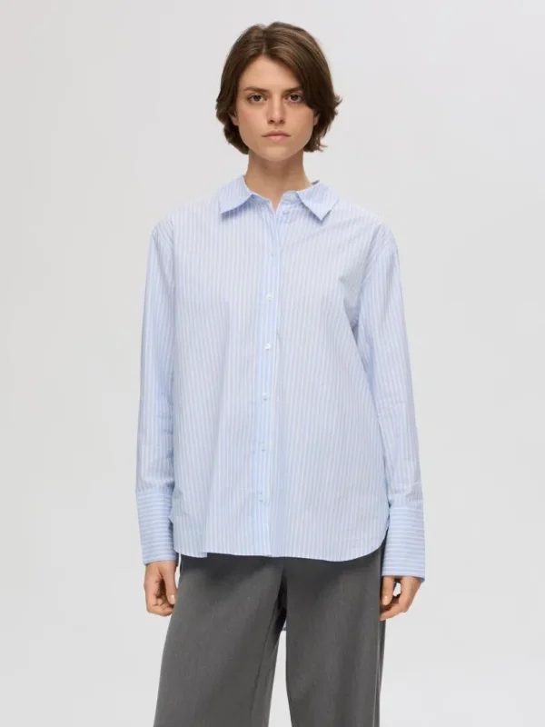 Skjorter>SELECTED 100% BOMULD SKJORTE Blue