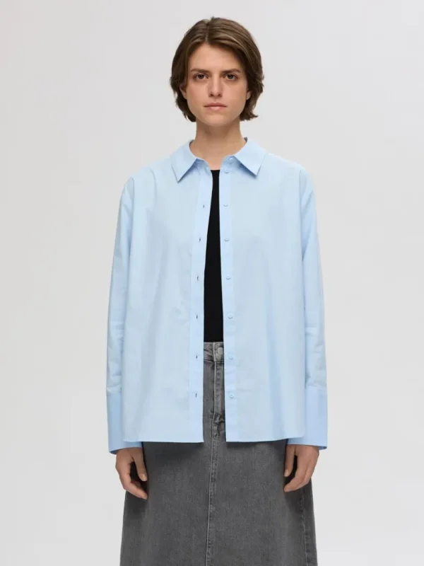 Skjorter>SELECTED 100% BOMULD SKJORTE Blue