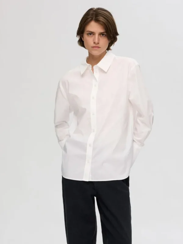 Skjorter>SELECTED 100% BOMULD SKJORTE White
