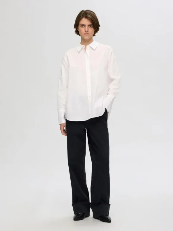 Skjorter>SELECTED 100% BOMULD SKJORTE White