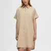 Kjoler>SELECTED BOMULD SKJORTEKJOLE Beige