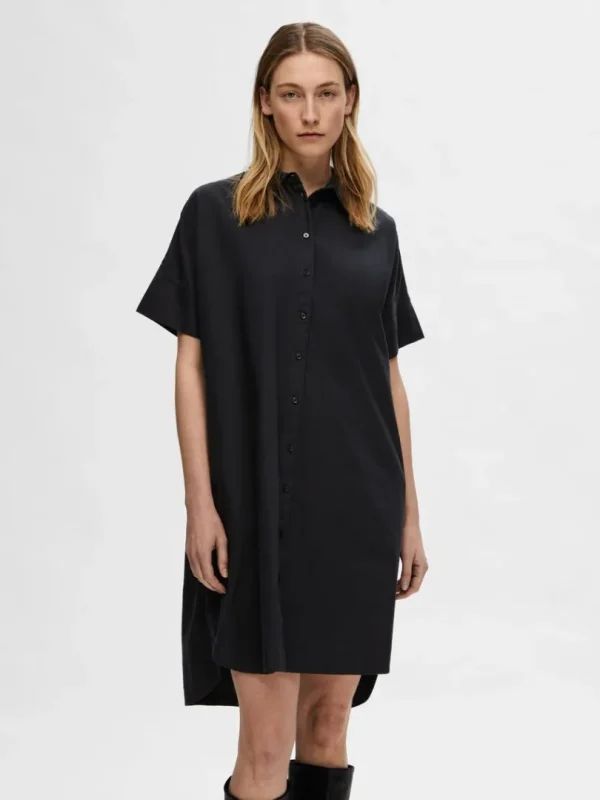 Kjoler>SELECTED BOMULD SKJORTEKJOLE Black