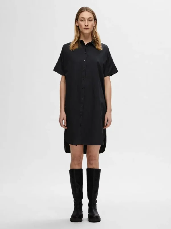 Kjoler>SELECTED BOMULD SKJORTEKJOLE Black