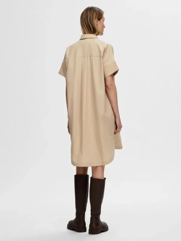 Kjoler>SELECTED BOMULD SKJORTEKJOLE Beige