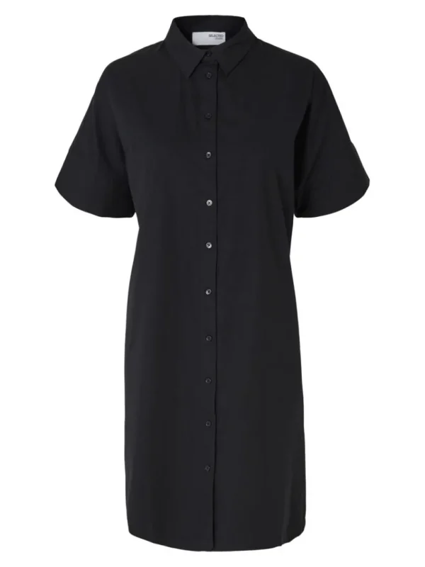 Kjoler>SELECTED BOMULD SKJORTEKJOLE Black