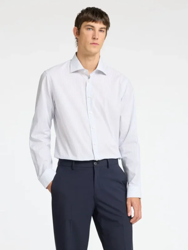 Skjorter>SELECTED 100% BOMULD SLIM FIT SHIRT White