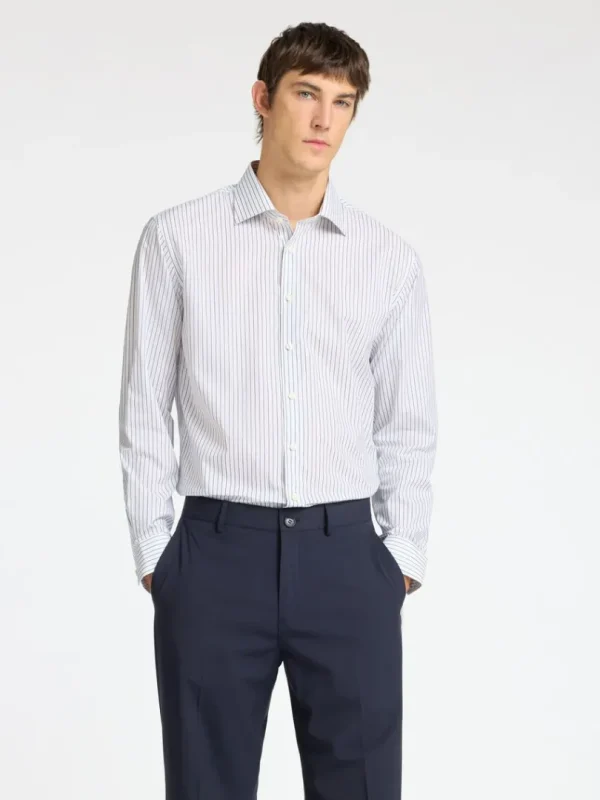 Skjorter>SELECTED 100% BOMULD SLIM FIT SHIRT White