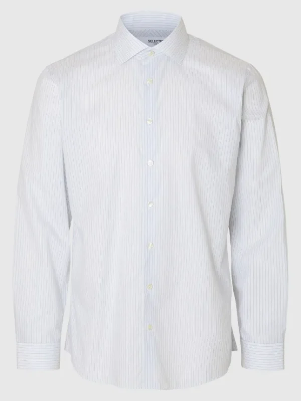 Skjorter>SELECTED 100% BOMULD SLIM FIT SHIRT White
