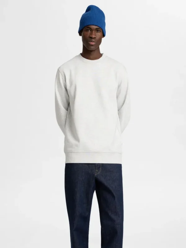Hættetrøjer & Sweatshirts>SELECTED 100% BOMULD SWEATSHIRT Grey